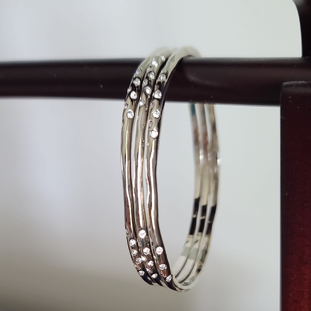 Stella & Dot Rhea Bangles In White Bronze